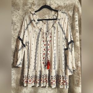 Boho Style Navy & White Tunic Size XXL
